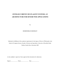 ONTOLOGY DRIVEN MULTI-AGENT SYSTEMS: AN