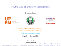 Neutral sets of arbitrary characteristic