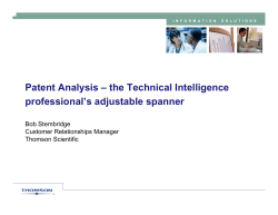 Patent analysis: The technical intelligence professional`s adjustable