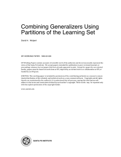 Combining Generalizers Using Partitions of the Learning Set