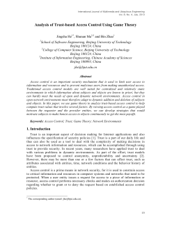 Analysis of Trust-based Access Control Using Game Theory