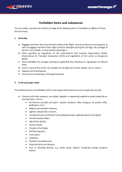 Forbidden items - Travel Service