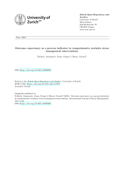 Outcome expectancy as a process indicator in comprehensive