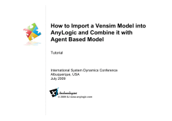 Getting Started with AnyLogic and Agent Based Modeling Workshop