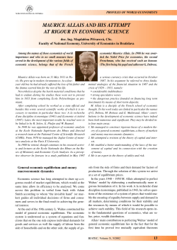 maurice allais and his attempt at rigour in economic science