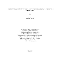 THE EFFECTS OF THE GOOD BEHAVIOR GAME