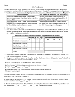 Coin Toss Genetics - Liberty Union High School District