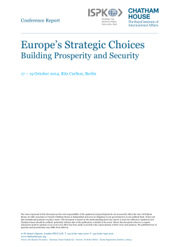 Europe`s Strategic Choices