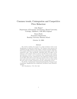 Common trends, Cointegration and Competitive Price Behaviour