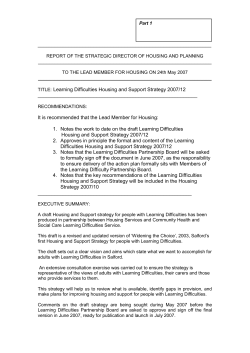 Learning Difficulties Housing and Support Strategy 2007/12