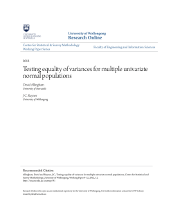 Testing equality of variances for multiple - Research Online