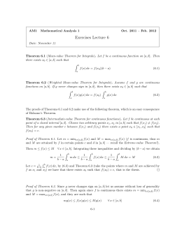 Exercises Lecture 6