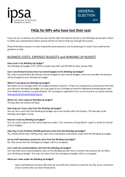 FAQs for MPs who have lost their seat