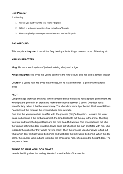 Unit Planner Pre-Reading Would you trust your life to a friend