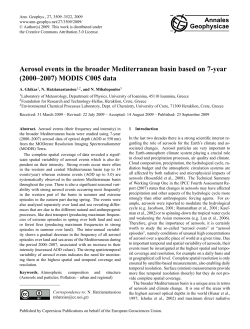 Aerosol events in the broader Mediterranean basin based on 7
