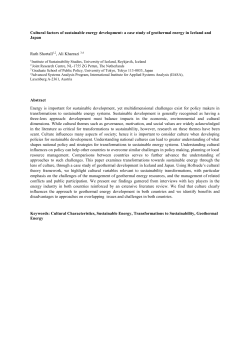 Influence of Cultural Characteristics on Geothermal