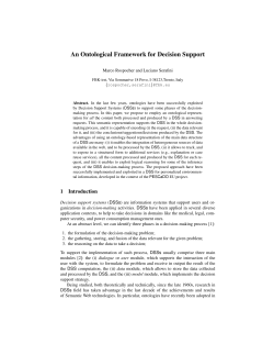 An Ontological Framework for Decision Support