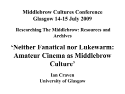 Amateur Cinema as Middlebrow Culture