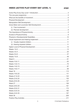 INDEX (ACTIVE PLAY EVERY DAY LEVEL 1) page