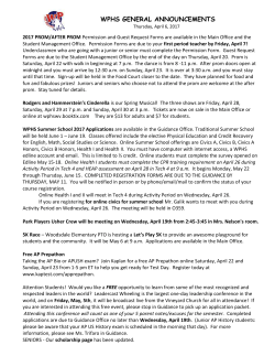 wphs general announcements