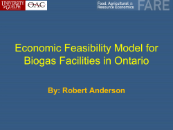 Economic Feasibility Model for Biogas Facilities in Ontario