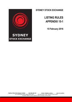 appendix 15-1 - Sydney Stock Exchange