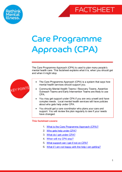Care Programme Approach (CPA)