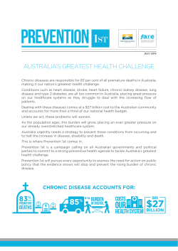 australia`s greatest health challenge