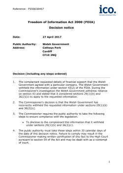 Freedom of Information Act 2000 (FOIA) Decision notice