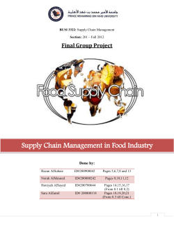 Supply Chain Management in Food Industry