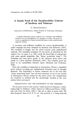 A Simple Proof of the Decipherability Criterion of