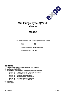 MiniPurge Type Z(Y) CF Manual ML432