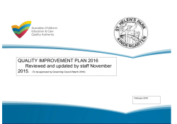 National Quality Standard for Early Childhood Education and Care