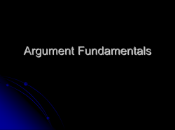 Argument Fundamentals - Mrs. Harman`s Website