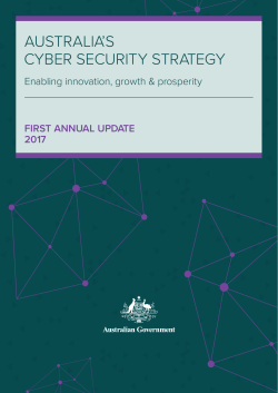 Australia`s Cyber Security Strategy First Annual Update 2017