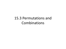 15.3 Permutations and Combinations