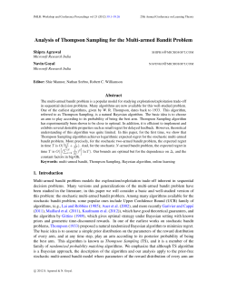 Analysis of Thompson Sampling for the Multi