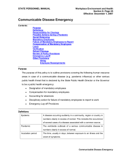Communicable Disease Emergency