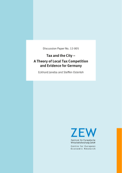 Tax and the City &ndash; A Theory of Local Tax Competition and Evidence