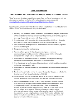 Terms and Conditions Win two tickets for a performance of Sleeping