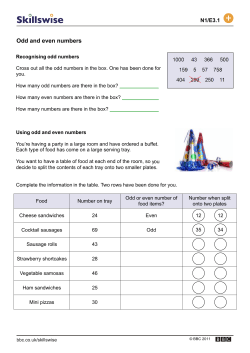 Odd and even numbers