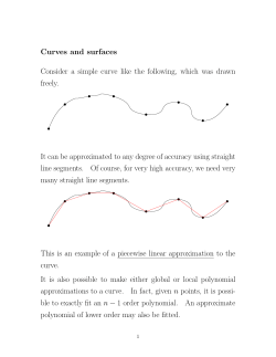 Curves and surfaces Consider a simple curve like the following
