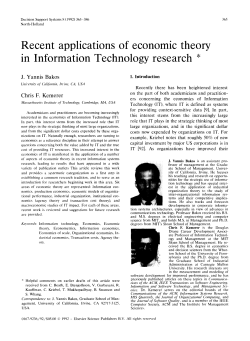 Recent applications of economic theory in Information Technology