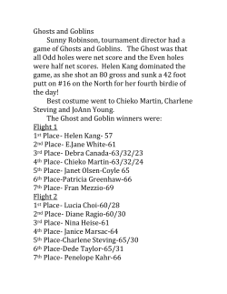 Ghosts and Goblins Sunny Robinson, tournament director had a