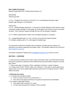 EPIC COMPLETE RULES Revised August 29th