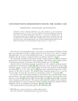 NONCOMMUTATIVE HOMOGENEOUS SPACES