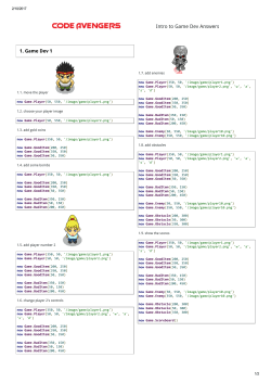 Intro to Game Dev Answers