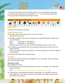 GAME OBJECT GAME PREPARATAION