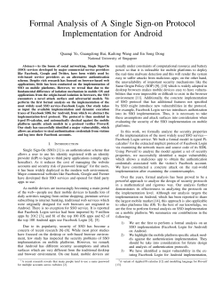 Formal Analysis of A Single Sign-on Protocol