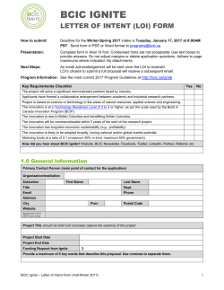 BCIC Ignite Letter of intent (LOI) Form